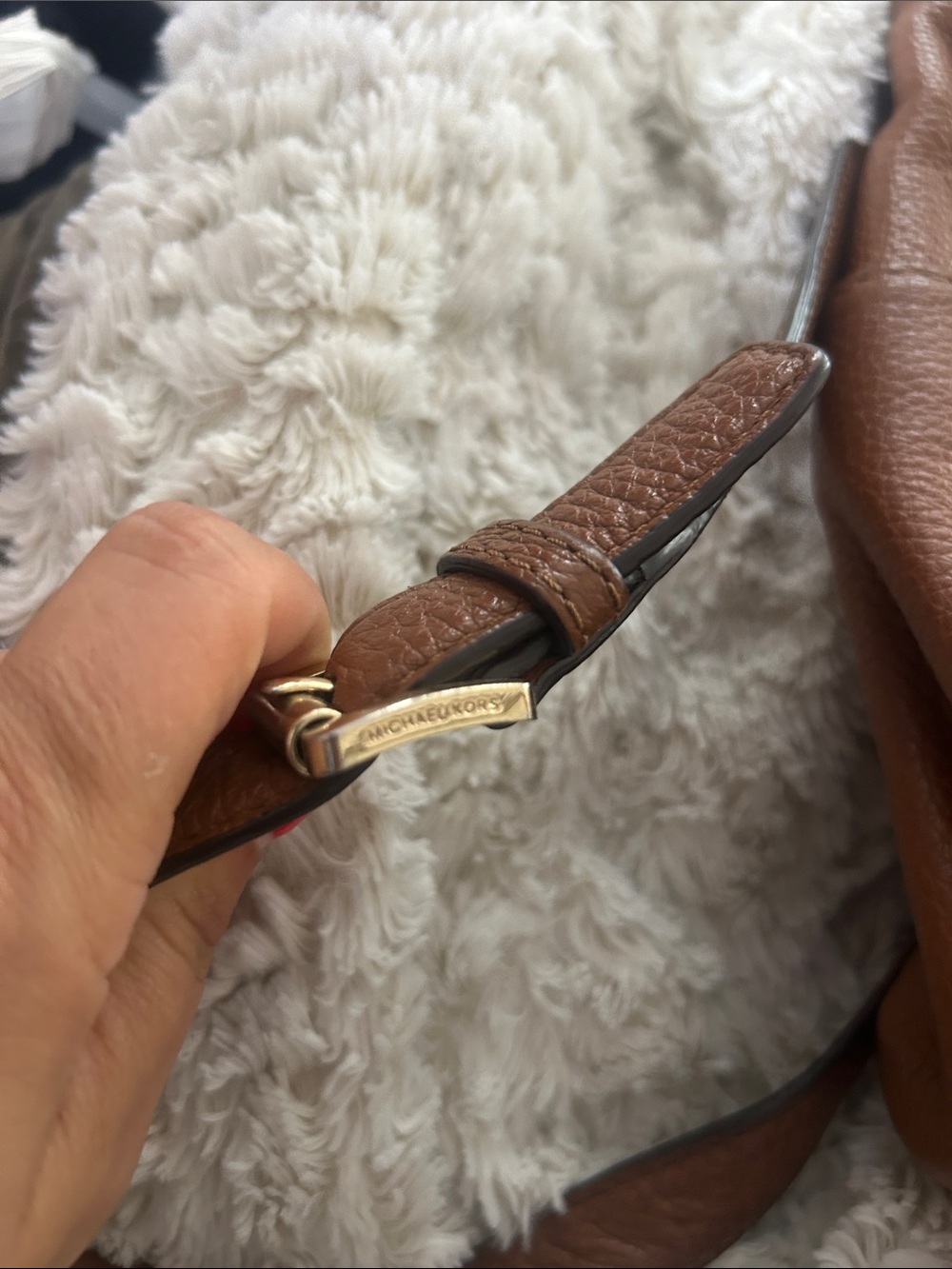 Michael Kors Sloan X-Large Leather Satchel Handbag Brown Luggage Top Handle Tote - Picture 5 of 14